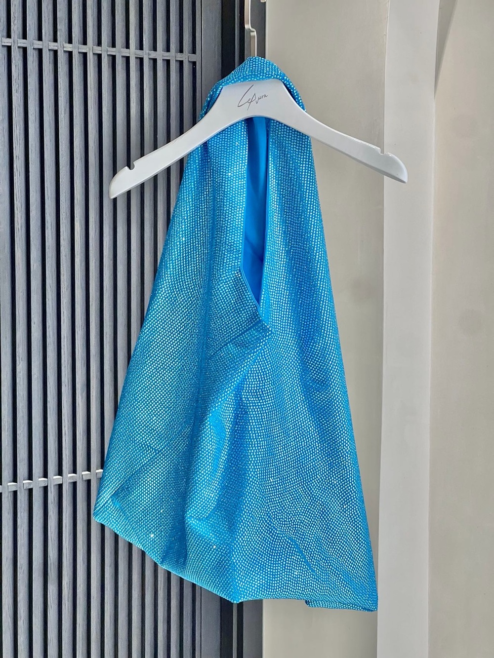 Giuseppe di Morabito Blue Crystal-Embellished Hobo Bag